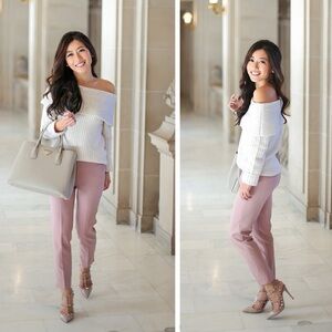 J.Crew NEW Tall Martie Wool Blend Slim Leg Trouser Pants Mauve Pink Size 6